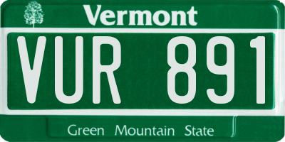 VT license plate VUR891