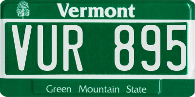 VT license plate VUR895