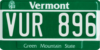 VT license plate VUR896
