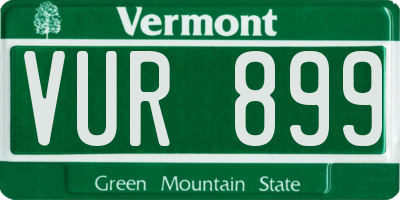 VT license plate VUR899