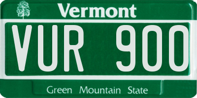 VT license plate VUR900