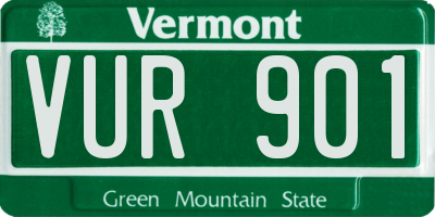 VT license plate VUR901