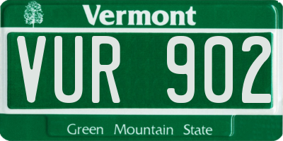 VT license plate VUR902
