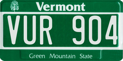 VT license plate VUR904