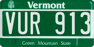 VT license plate VUR913