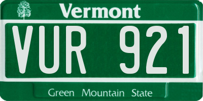 VT license plate VUR921