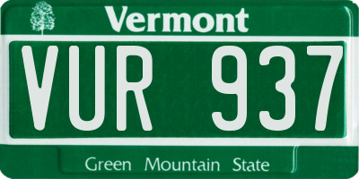 VT license plate VUR937