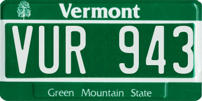 VT license plate VUR943
