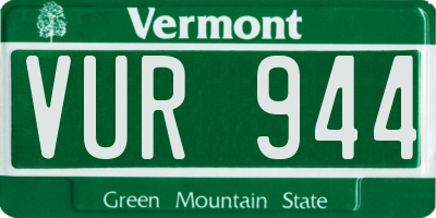VT license plate VUR944