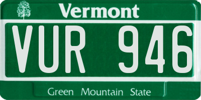 VT license plate VUR946