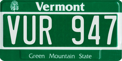 VT license plate VUR947