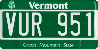 VT license plate VUR951