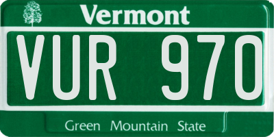VT license plate VUR970