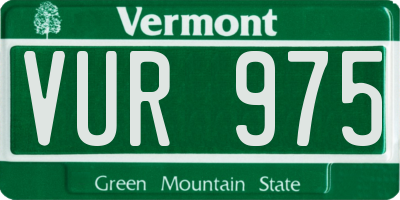 VT license plate VUR975