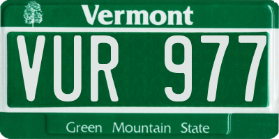 VT license plate VUR977