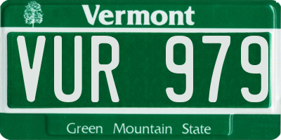 VT license plate VUR979