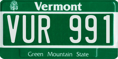 VT license plate VUR991