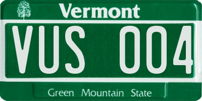 VT license plate VUS004