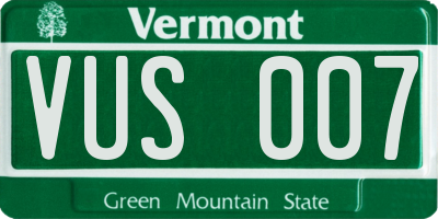 VT license plate VUS007