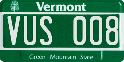 VT license plate VUS008