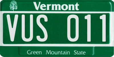 VT license plate VUS011