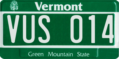 VT license plate VUS014