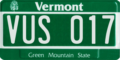 VT license plate VUS017