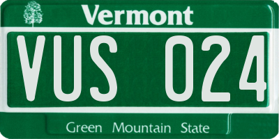 VT license plate VUS024