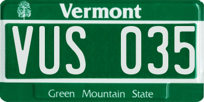 VT license plate VUS035
