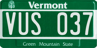 VT license plate VUS037
