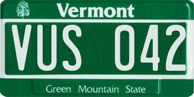 VT license plate VUS042