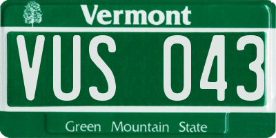 VT license plate VUS043