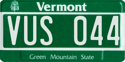 VT license plate VUS044