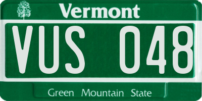 VT license plate VUS048