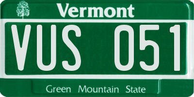 VT license plate VUS051