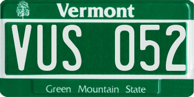 VT license plate VUS052