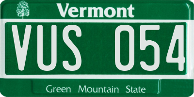VT license plate VUS054