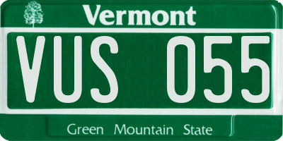 VT license plate VUS055
