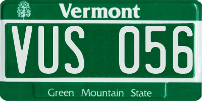 VT license plate VUS056
