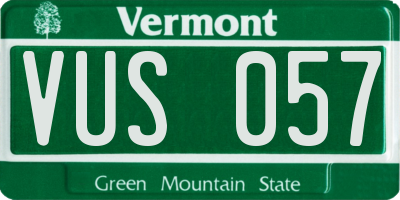 VT license plate VUS057
