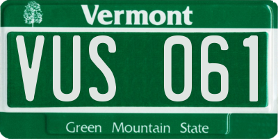 VT license plate VUS061