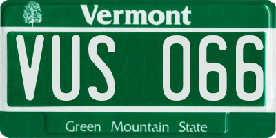VT license plate VUS066