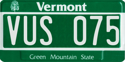 VT license plate VUS075