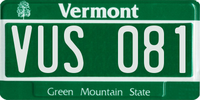 VT license plate VUS081