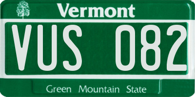 VT license plate VUS082