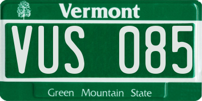 VT license plate VUS085