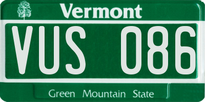 VT license plate VUS086