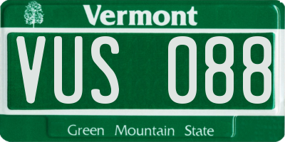 VT license plate VUS088