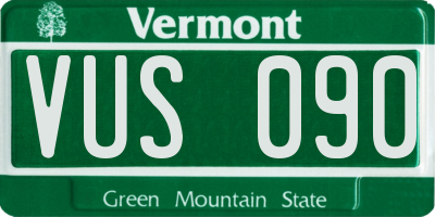 VT license plate VUS090