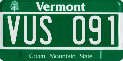 VT license plate VUS091